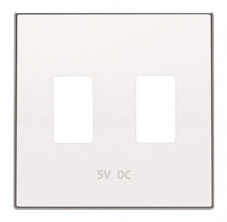 ABB Накладка для механизма 2хUSB зарядного устройства, серия SKY, цвет альпийский белый