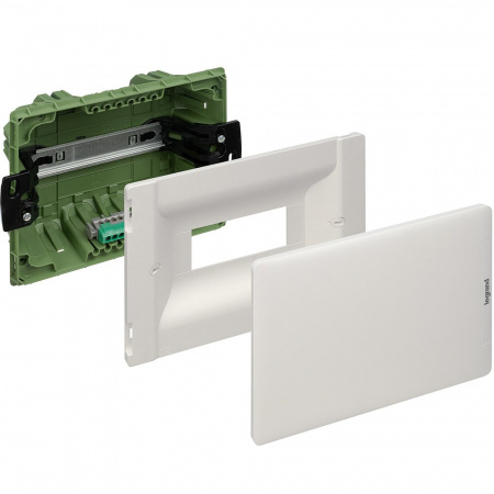 Legrand Practibox3 Щиток распределительный в нишу на 8 модулей с клеммником РЕ, белая дверь