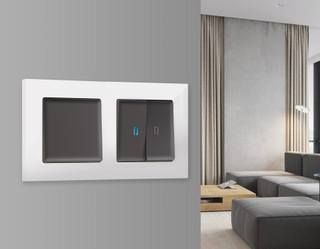 Рамка ALFA Techno (Белый глянец) 5-ая AF220105