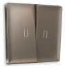 Лицевая панель ALFA (Темная бронза матовый) для 2-клавишных выключателей с подсветкой QUANT AP6340