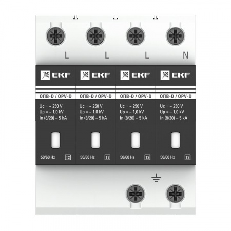 EKF PROxima Ограничитель импульсных напряжений ОПВ-D/4P In 5кА 230В с сигн.