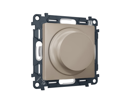 Комплект механизма светорегулятора универсального поворотно-нажимного ALFA MA365510 Серо-бежевый матовый 25-600W/LED 5-300W QUANT