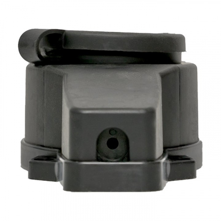 EKF Basic Розетка (колодка) четырехместная с защит. крышками каучуковая 230В 2P+PE 16A IP44