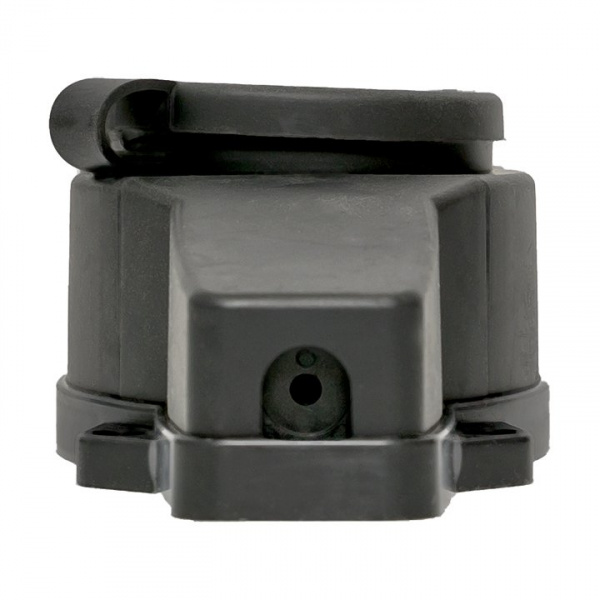 EKF Basic Розетка (колодка) четырехместная с защит. крышками каучуковая 230В 2P+PE 16A IP44