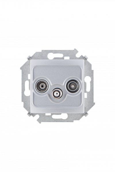 Simon 15 Алюминий Розетка R-TV-SAT одиночная, винт.зажим