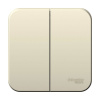 SE Blanca наруж Молочный Выключатель 2-клавишный, 6А, 250В