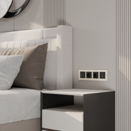 Рамка из поликарбоната на 4 поста Slab айвори софт W0042962