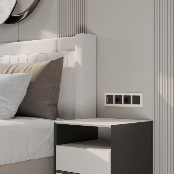 Рамка из поликарбоната на 4 поста Slab айвори софт W0042962