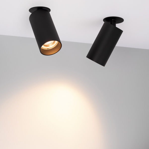 Arlight Светильник SP-GABI-BUILT-FLAP-R60-12W Warm3000 (BK, 60 deg, 230V) (IP40 Металл, 5 лет)