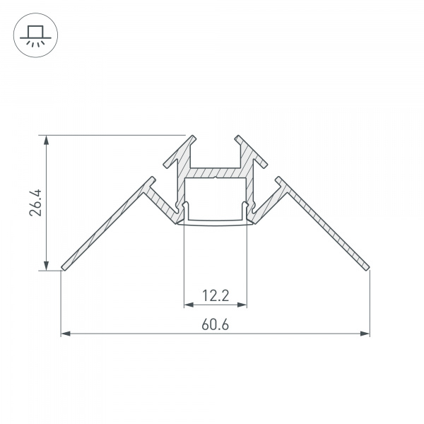 Профиль Arlight ARH-DECORE-S12-INT-2000 ANOD внутренний 023868