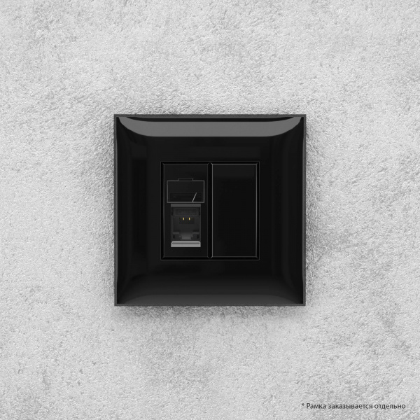 DKC Avanti Черный квадрат Компьютерная розетка RJ-45 один  категория 5e