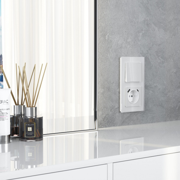 Клавиша для выключателя перекрестного (белый акрил) W1119041