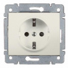 Legrand Galea Life Жемчуг Розетка 1-ая с/з с накладкой, с защитными шторками