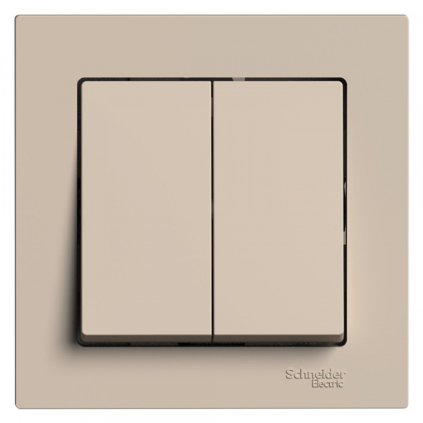 SE AtlasDesign Песочный Выключатель 2-клавишный, сх.5, 10АХ, в сборе