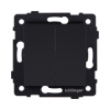 Выключатель кнопочный 2-клавишный 10А/250В, черный матовый Kollinger REA-S-011BM для Aspekt, Eleganz, Reflex