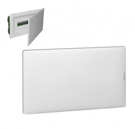 Legrand Practibox Бокс распределительный скрытого монтажа - IP40 IK07 - 1 рейка - 18М. - с клеммниками заземления и нейтрали - белая дверь