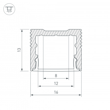 Профиль с рассеивателем Arlight SL-SLIM-H13M-2500 ANOD+OPAL 025869