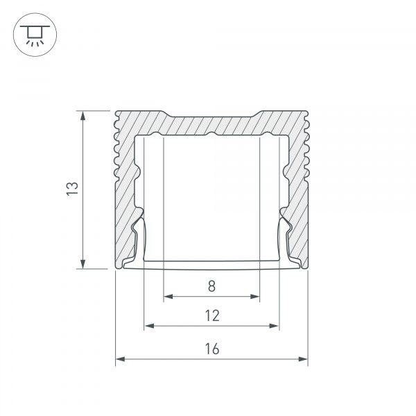 Профиль с рассеивателем Arlight SL-SLIM-H13M-2500 ANOD+OPAL 025869