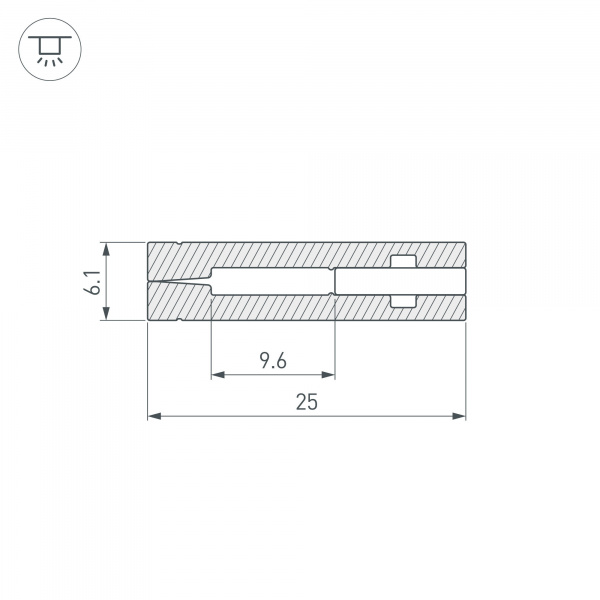 Профиль с рассеивателем Arlight ARH-NANOLINE-5-2000 ANOD 023911