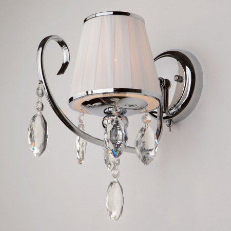 Бра с абажуром и хрусталем 10021/1 хром Eurosvet Rosalva