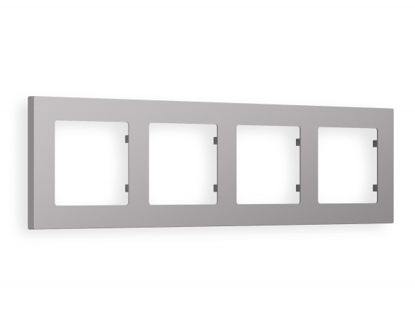 Рамка ALFA Techno (Сталь матовый) 4-ая AF220504