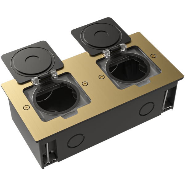 Лючок Surface 4 мод. (2 мод. 45х45 мм.), золото, IP44