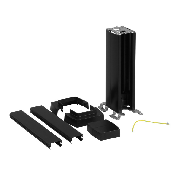 Legrand Snap-On мини-колонна алюминиевая с крышкой из пластика 1 секция, высота 0,3 метра, цвет черный