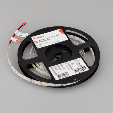 Arlight Лента RT-A144-10mm 24V Day4000 (7.7 W/m, IP20, 2835, 5m) (высок.эфф.200 лм/Вт)