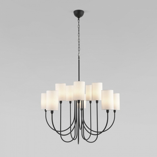 Подвесная люстра с тканевыми абажурами 60164/10 черный Eurosvet Abbey