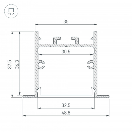 Arlight Профиль SL-LINIA49S-F-2000 ANOD BLACK (Алюминий)