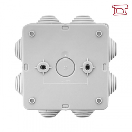 EKF PROxima Коробка распаячная КМР-030-031 с крышкой наружная (80х80х50) 7 мембранных вводов IP54 розничный стикер