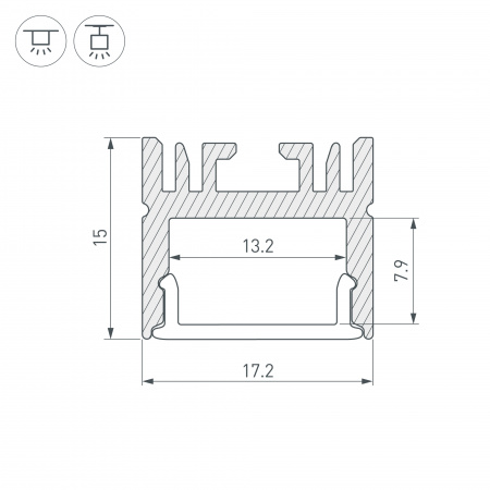 Arlight Профиль LINE-1716-2000 ANOD (Алюминий)