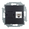 Simon 15 Графит Розетка телефонная RJ11, винт. зажим