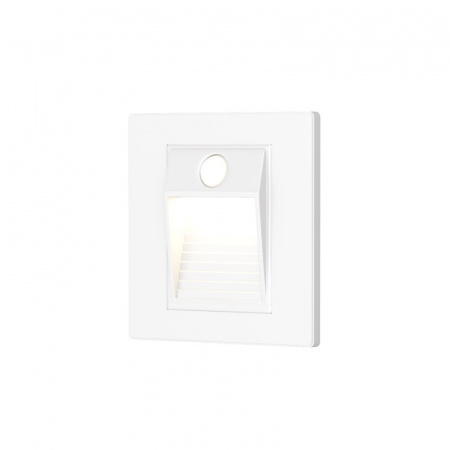 DK1020-WH Светильник встраиваемый в стену c датчиком движения, IP 20, LED 3000, 1 Вт, белый, пластик