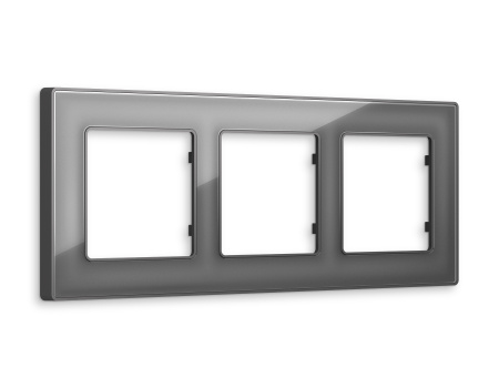 Рамка ALFA Arctic (Антрацит серый Стекло органическое) 3-ая AF580653
