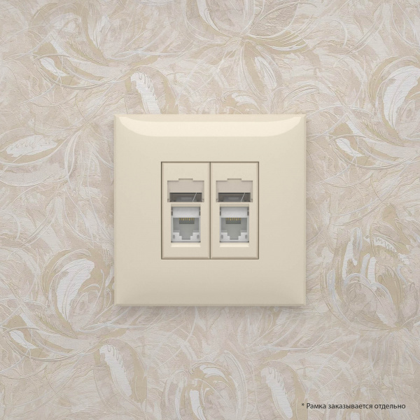 DKC Avanti Ванильная дымка Компьютерная розетка RJ-45 двойная  категория 5e