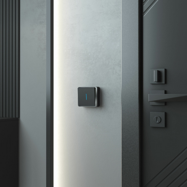 Выключатель одноклавишный с подсветкой Gallant черный/хром W5010135