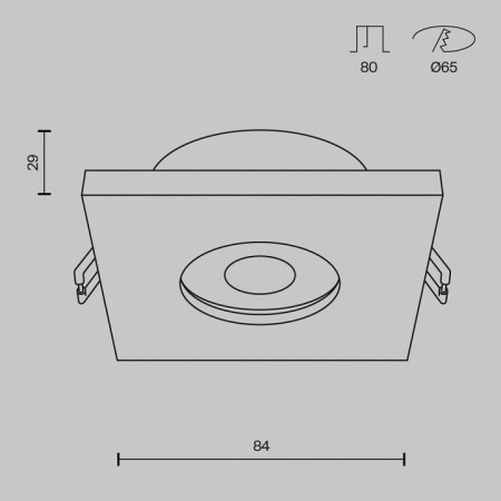Встраиваемый светильник Downlight DL083-01-GU10-SQ-B Maytoni Stark