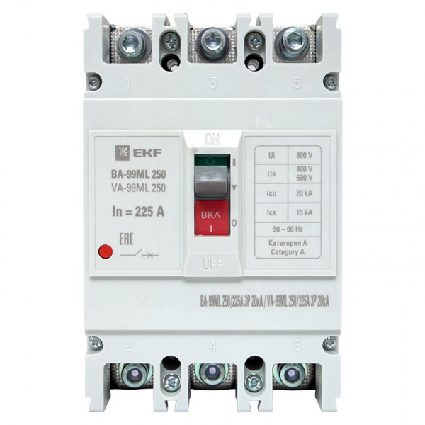 EKF Basic Автоматический выключатель ВА-99МL 250/225А 3P 20кА