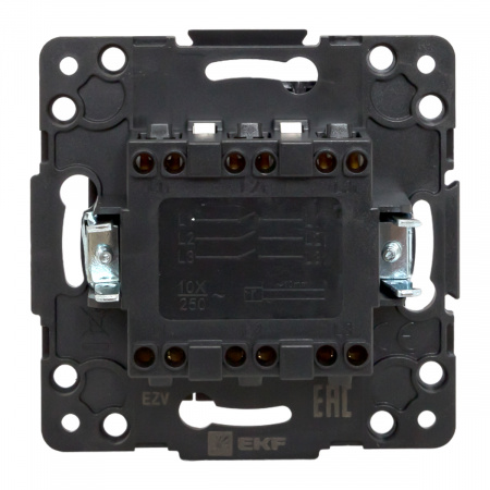 EKF PROxima Стокгольм Черный Выключатель 3-кл, 10А