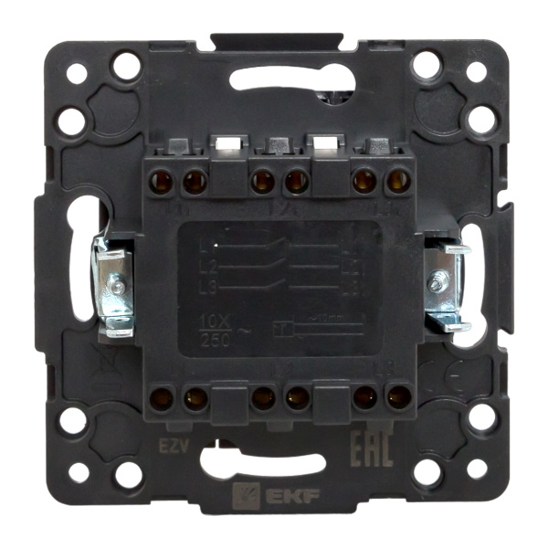 EKF PROxima Стокгольм Черный Выключатель 3-кл, 10А