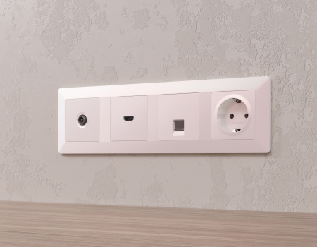 Лицевая панель ALFA (Жемчуг) для HDMI розетки QUANT AP2140