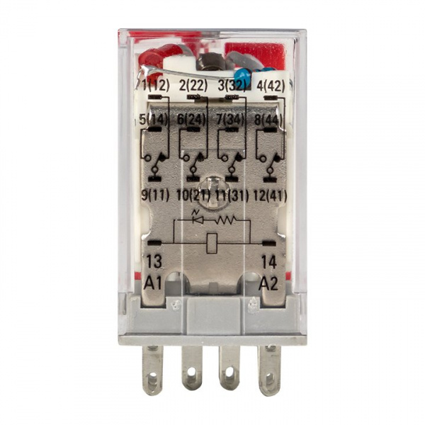 EKF Averes Реле промежуточное с кнопкой и механической индикацией RPAt 22/4 5A 230В AC