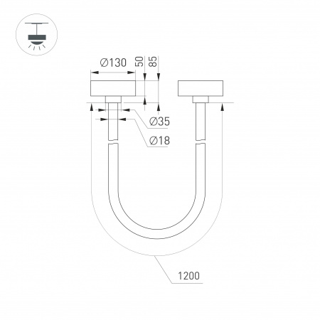 Светильник SP-TROPIC-SURFACE-R18-L1200-18W Day4000 (GD, 360 deg, 230V) (Arlight, IP20 Пластик, 3 года)