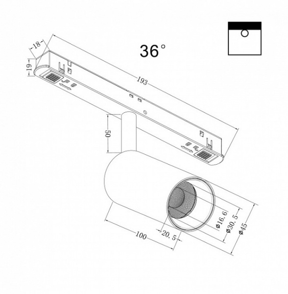 Трековый светильник TR032-2-5W4K-M-B Maytoni Focus LED