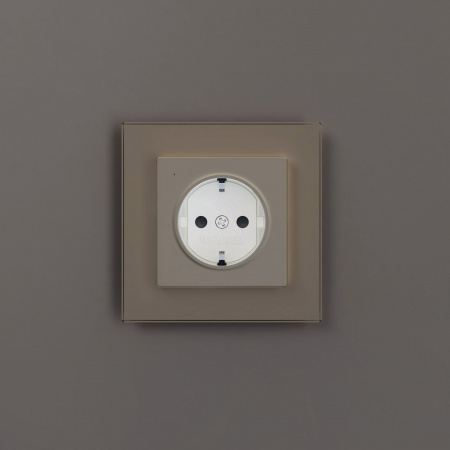 Розетка с подсветкой W (айвори матовый) W1171462