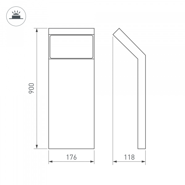 Уличный светодиодный светильник Arlight LGD-Ecran-Boll-H900-9W Warm3000 029992