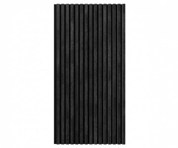 Акустическая панель, черный войлок, 1200х600х19мм, рейки МДФ дуб графит Акустическая панель, черный войлок, 1200х600х19мм, рейки МДФ дуб графит