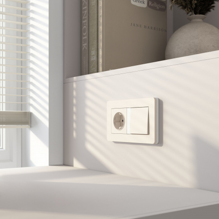 Рамка из поликарбоната на 2 поста Split айвори/белый, soft-touch W0023066