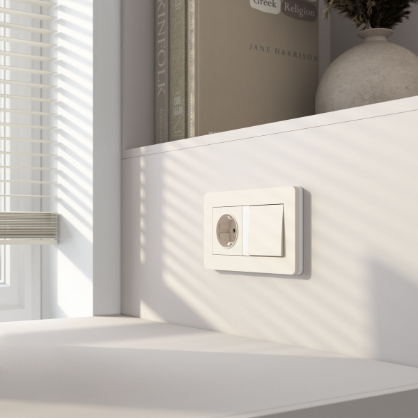 Рамка из поликарбоната на 2 поста Split айвори/белый, soft-touch W0023066